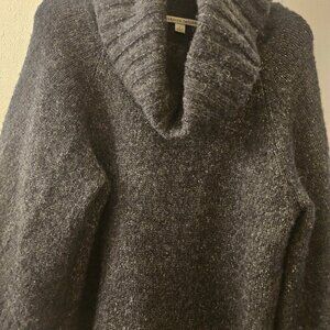 Carolyn Taylor Winter Wardrobe grey wool blend cowl neck Closet Basic sweater L